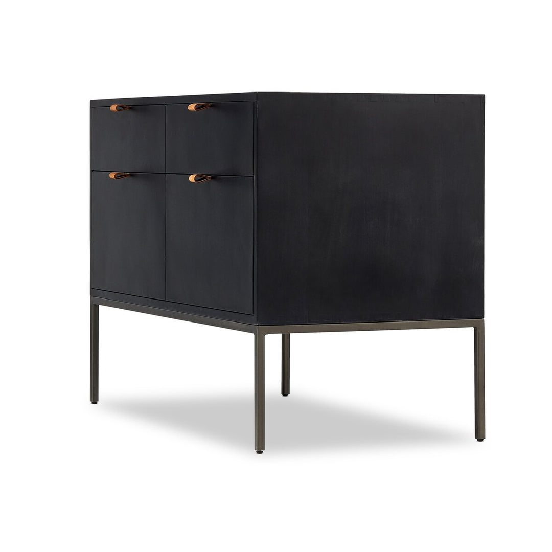 Troy Modular Wide Filing Cabinet - Black Wash Poplar