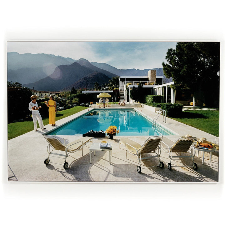 Desert Oasis Pool by Slim Aarons - White Maple Floater