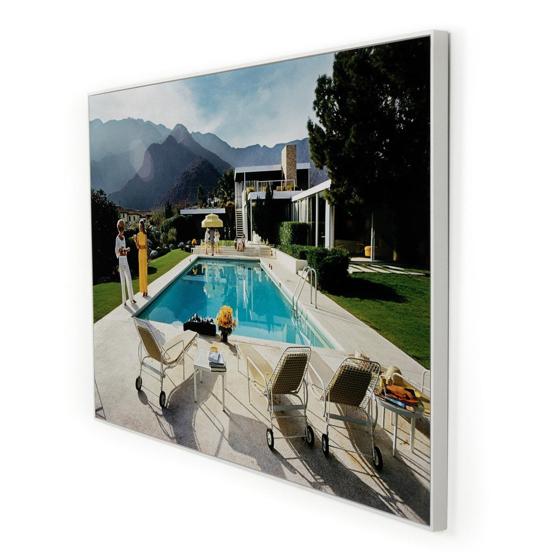 Desert Oasis Pool by Slim Aarons - White Maple Floater