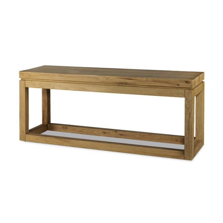 Emerson Console Table With Floating Top - Warm Natural Oak