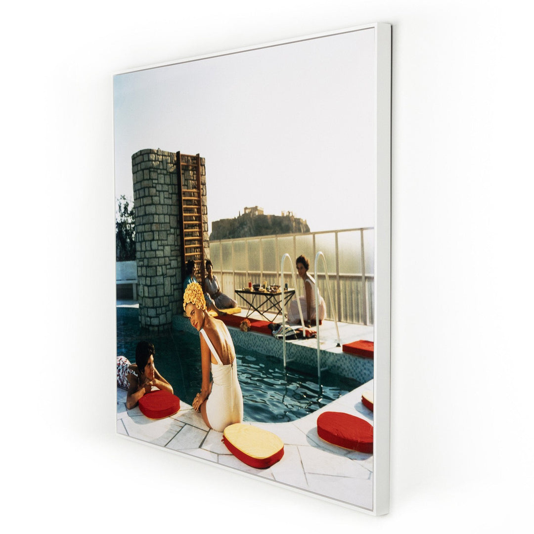 Rooftop Views by Slim Aarons - White Maple Floater