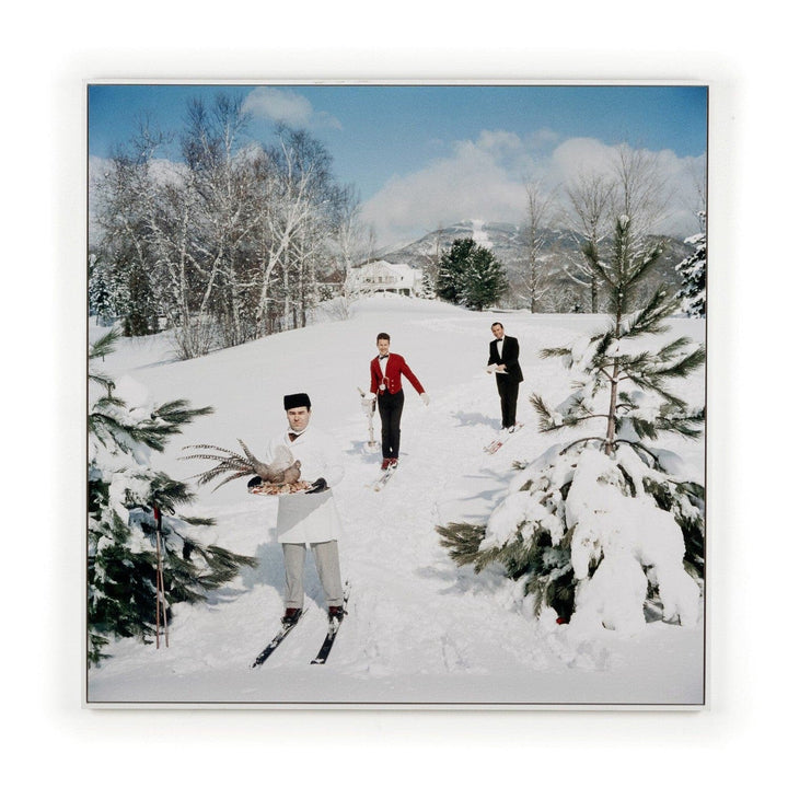 Alpine Waiters by Slim Aarons - White Maple Floater