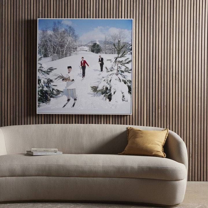 Alpine Waiters by Slim Aarons - White Maple Floater