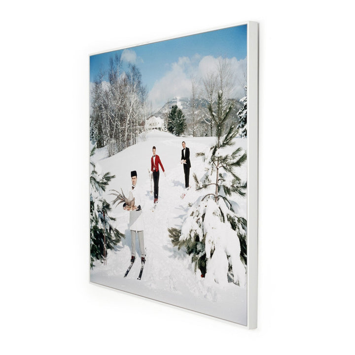 Alpine Waiters by Slim Aarons - White Maple Floater