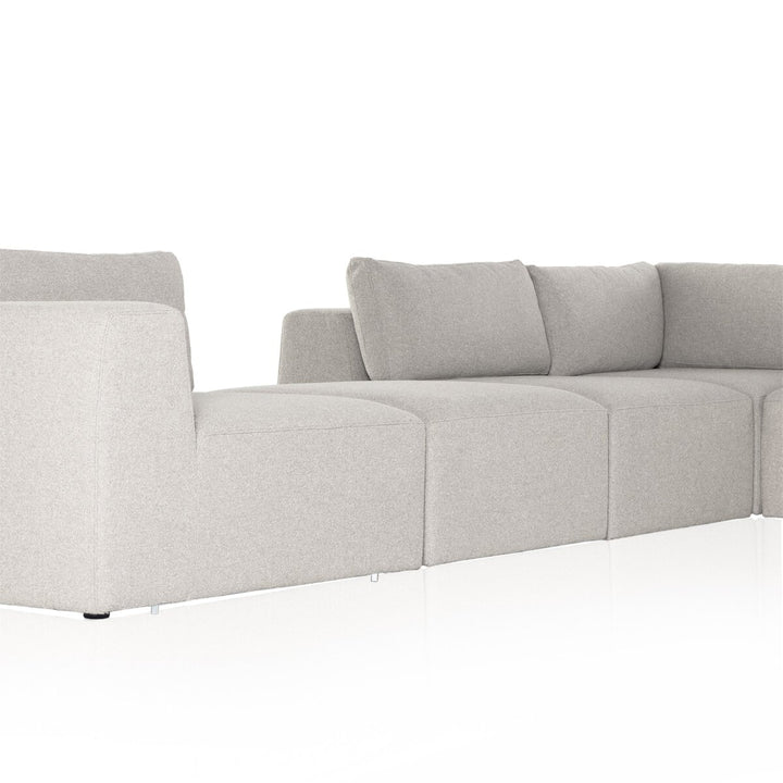 Kaylee 5-Piece Sectional - W/ Ottoman - Torrance Silver