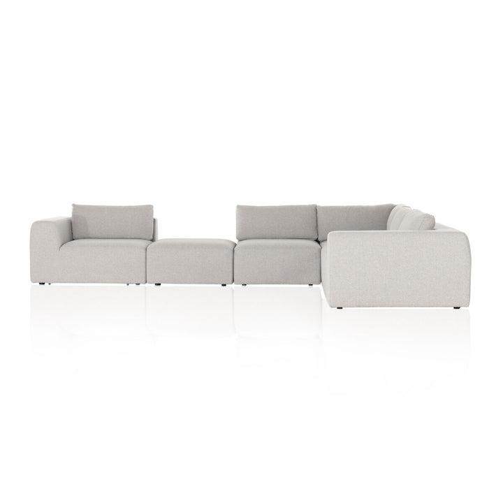 Kaylee 5-Piece Sectional - W/ Ottoman - Torrance Silver