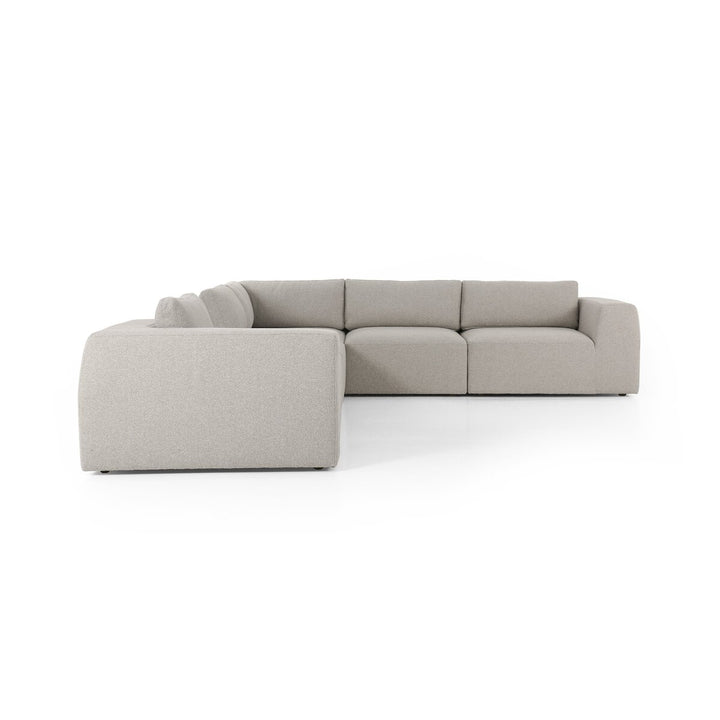 Kaylee 5-Piece Sectional - W/ Ottoman - Torrance Silver