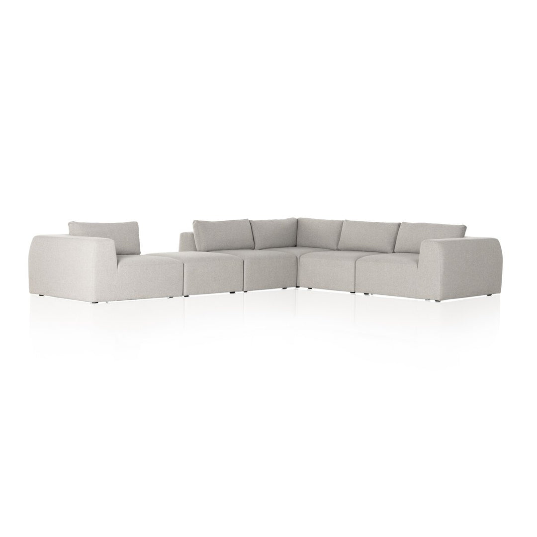 Kaylee 5-Piece Sectional - W/ Ottoman - Torrance Silver