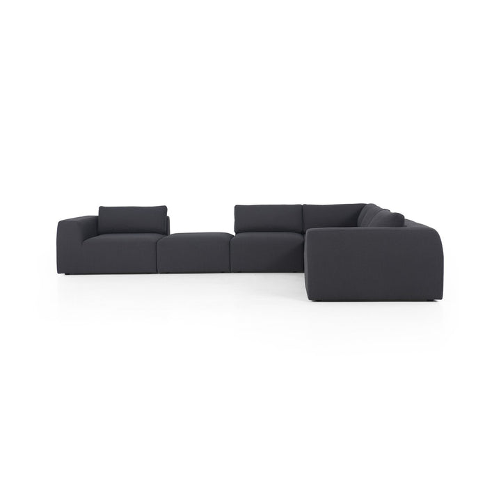 Kaylee 5-Piece Sectional - W/ Ottoman - Fiqa Boucle Charcoal