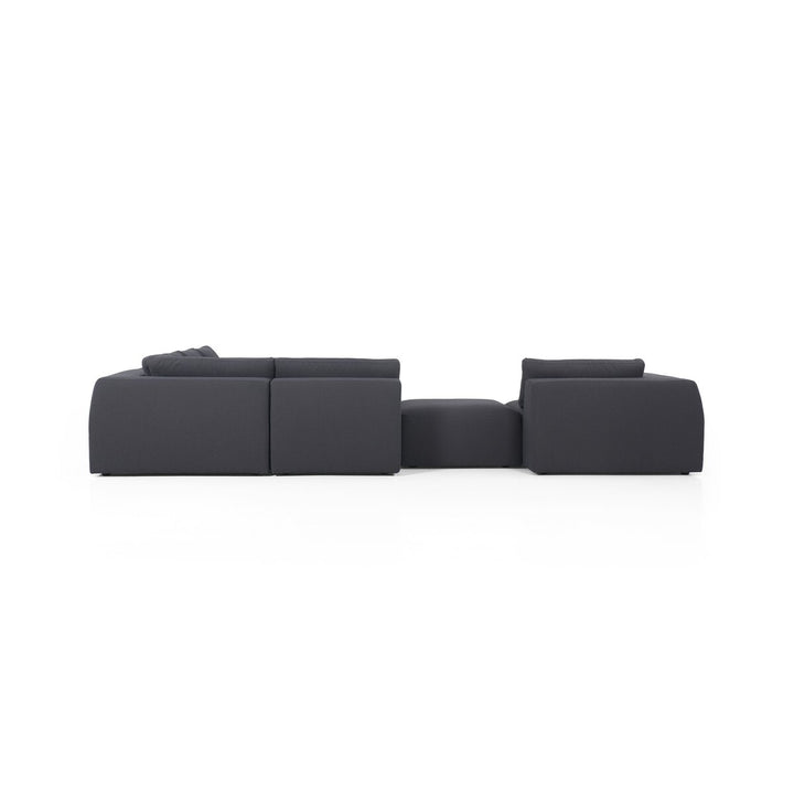 Kaylee 5-Piece Sectional - W/ Ottoman - Fiqa Boucle Charcoal