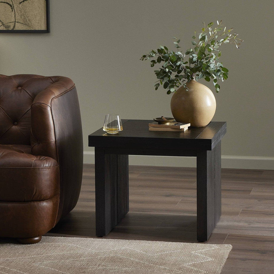 Harrison End Table - Worn Black