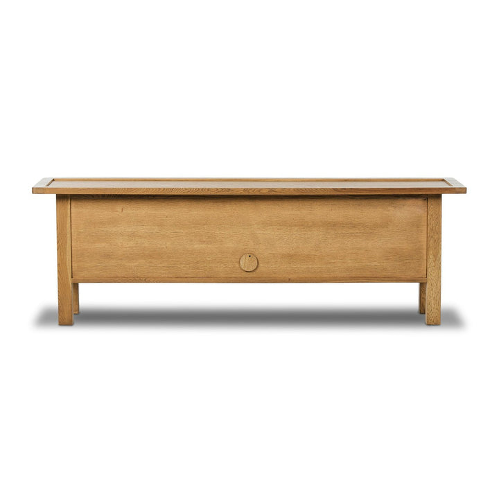 Milton Media Console - Natural Light Oak - Light Brown