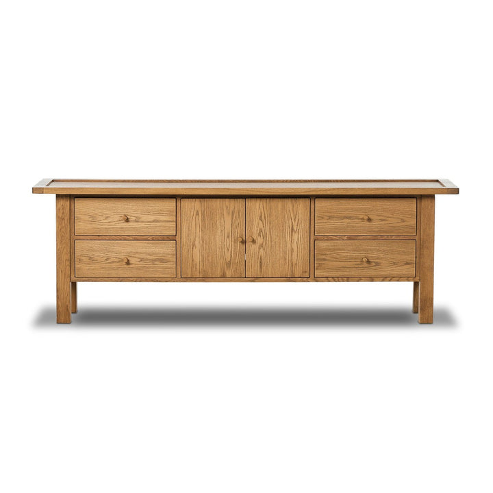 Milton Media Console - Natural Light Oak - Light Brown