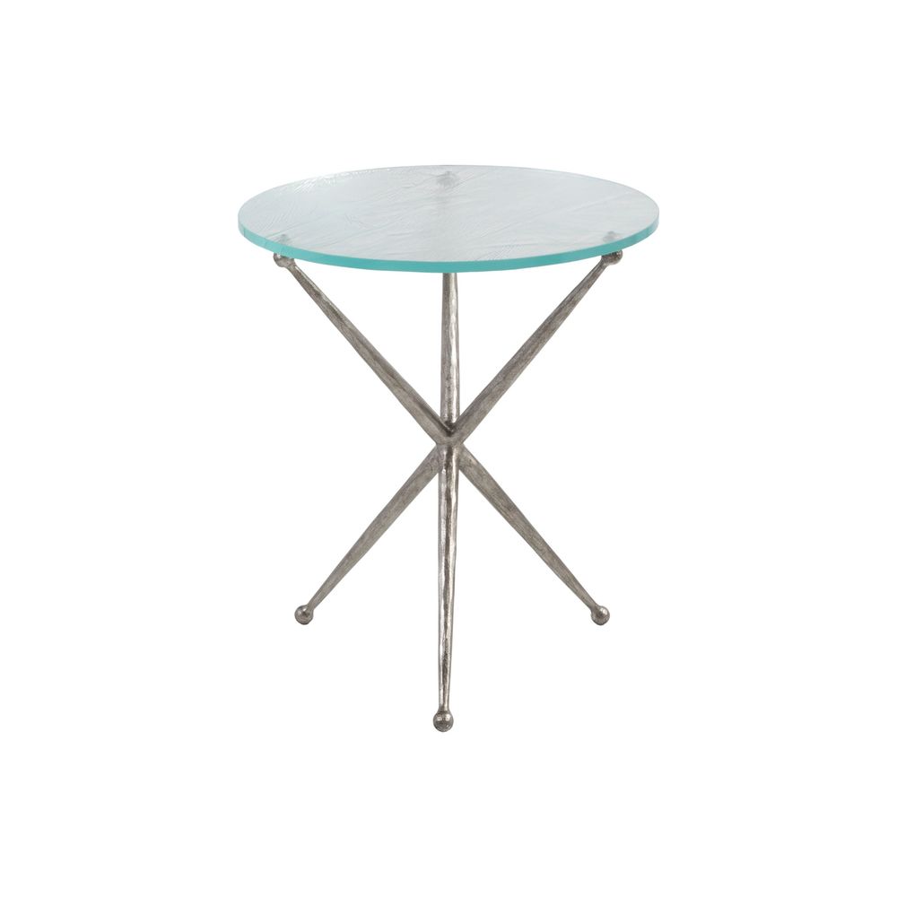Side Tables Marcus Silver Round End Table - Silver Leaf