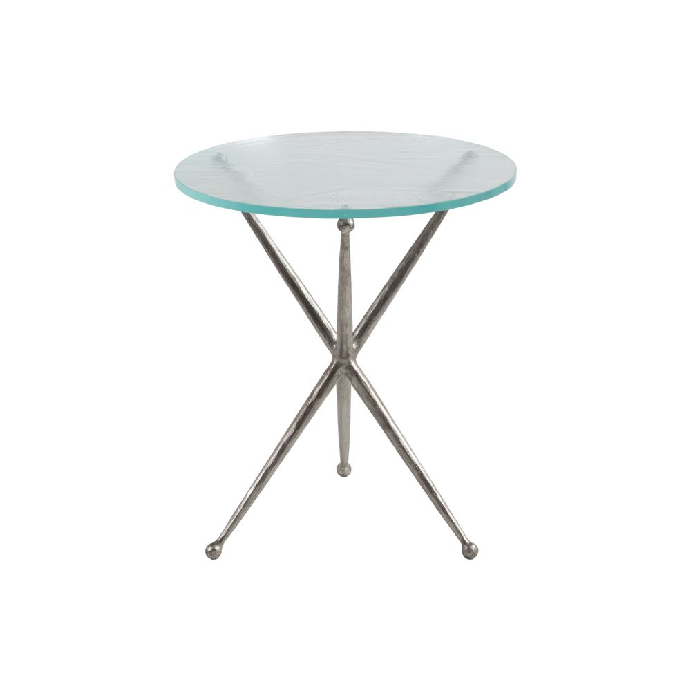 Side Tables Marcus Silver Round End Table - Silver Leaf