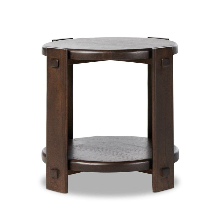 Kingston Two Tier End Table - Matte Brown Neem