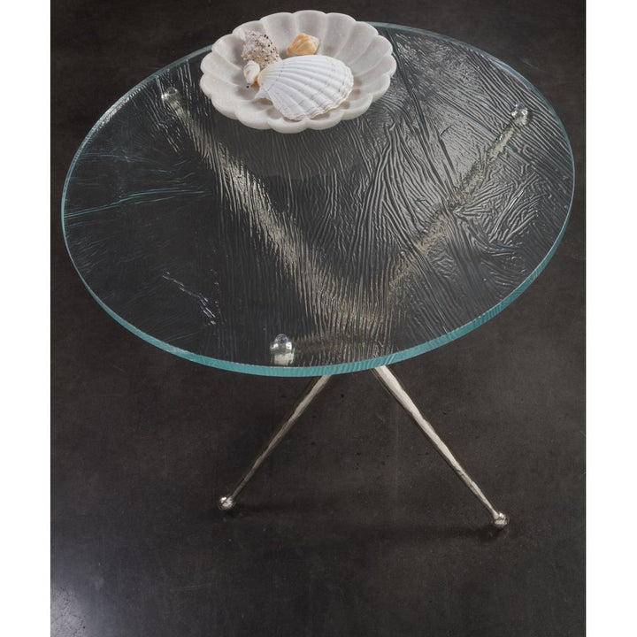 Side Tables Marcus Champagne Round End Table - Champagne