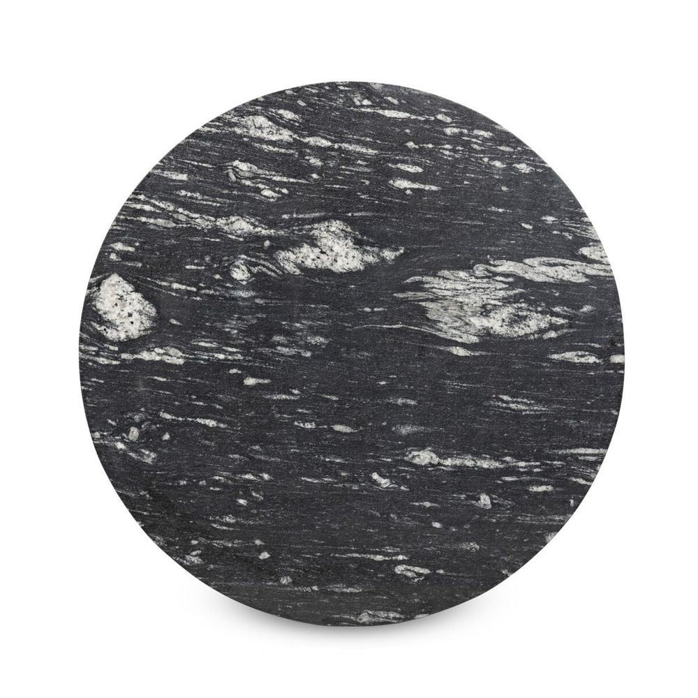 Solas Coffee Table Hammered Grey + Polished Black Marble