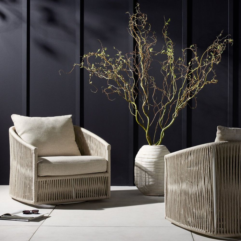 Outdoor Lounge Chairs Lisbon Outdoor Swivel Chair - Faye Sand