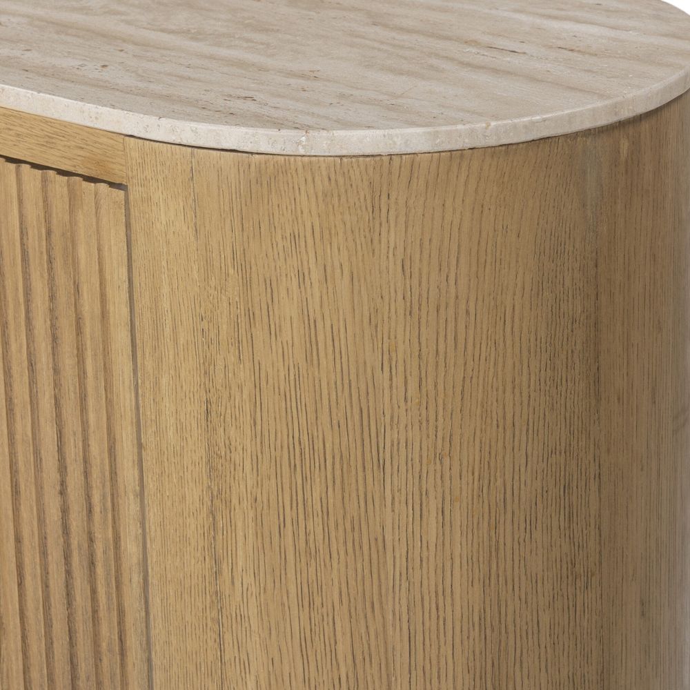 Giovani Media Console - Natural Light Oak Veneer