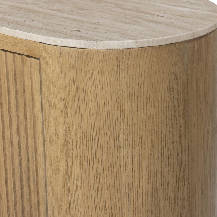 Giovani Media Console - Natural Light Oak Veneer