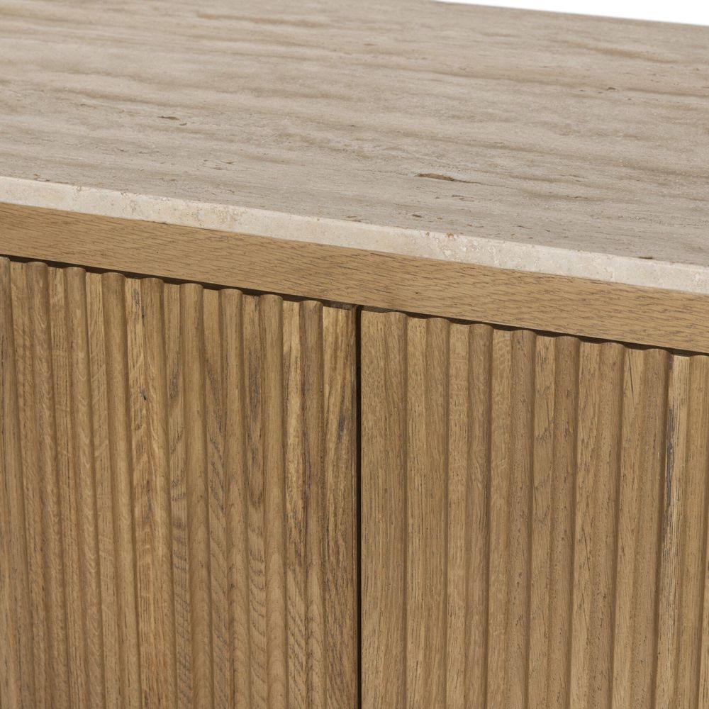 Giovani Media Console - Natural Light Oak Veneer