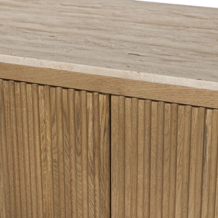Giovani Media Console - Natural Light Oak Veneer