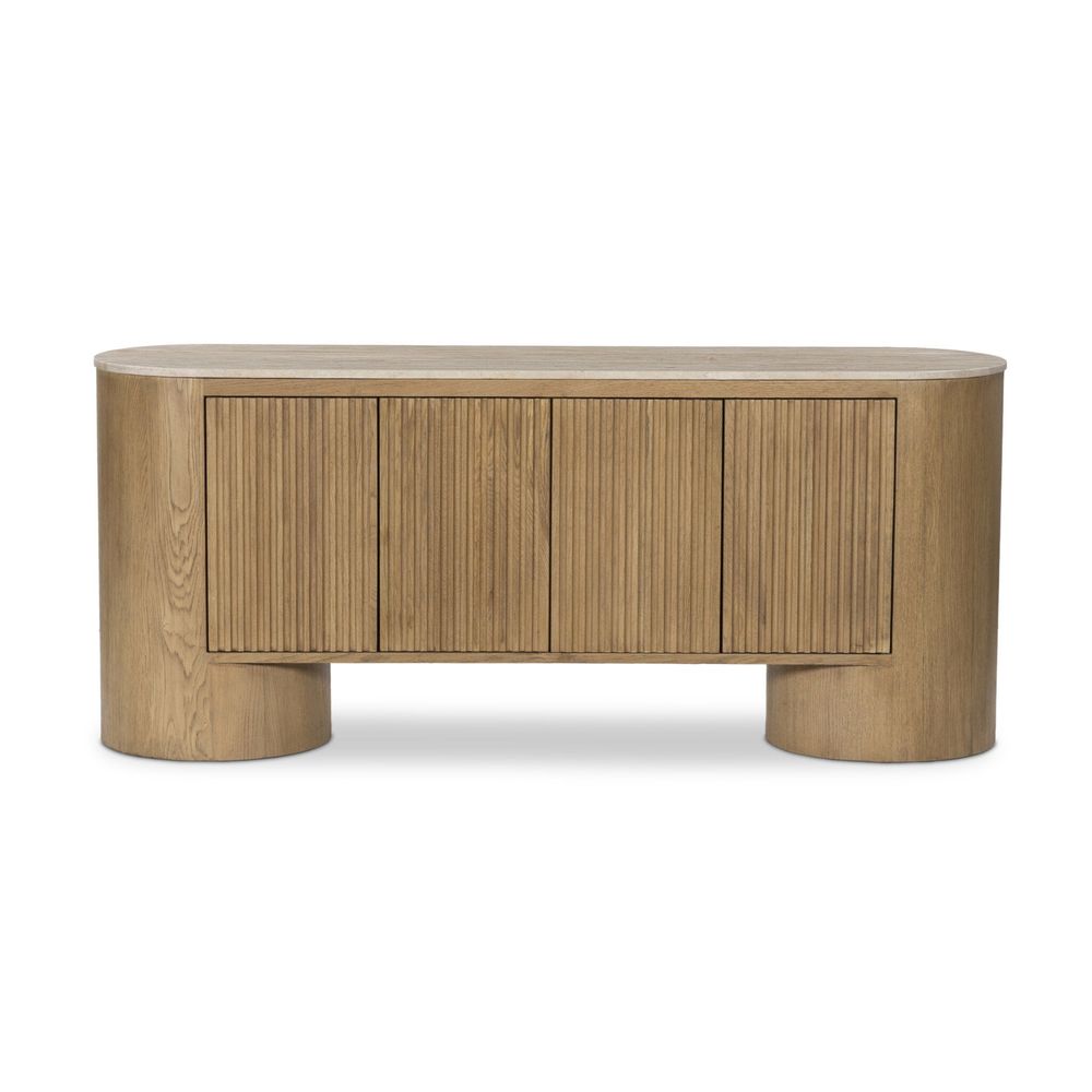 TV Stands & Media Consoles Giovani Media Console - Natural Light Oak Veneer