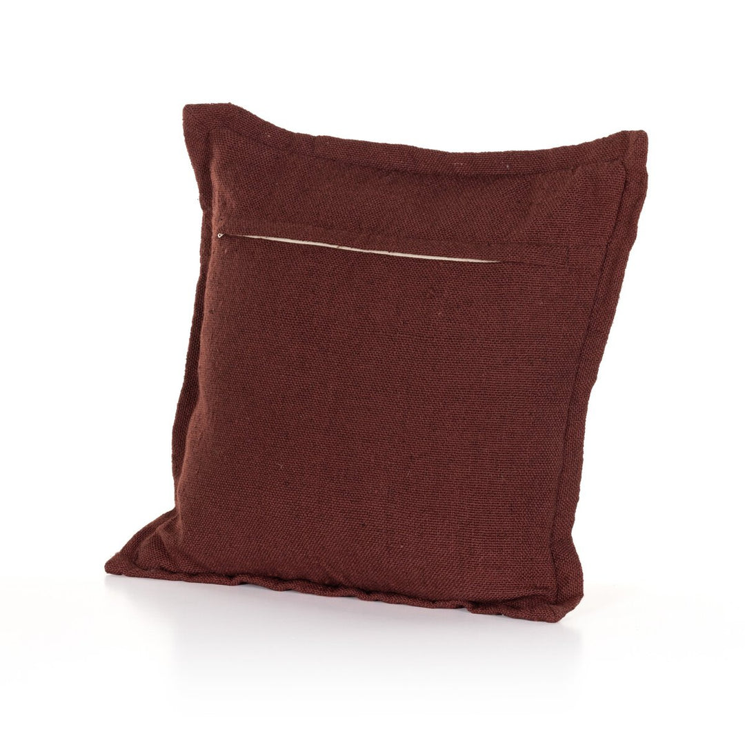 Sierra Outdoor Pillow - Dark Ruby Faux Linen - Cover Only