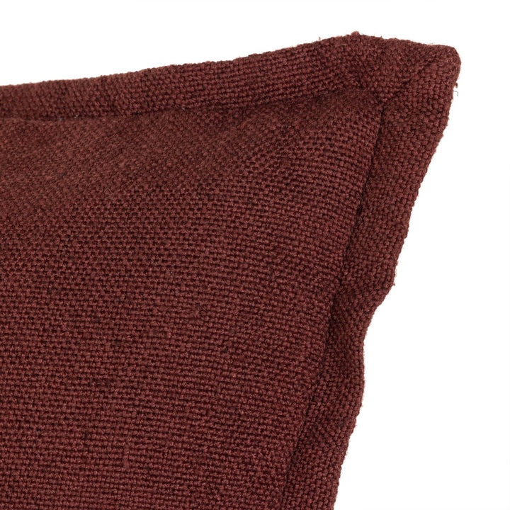 Sierra Outdoor Pillow - Dark Ruby Faux Linen - Cover Only