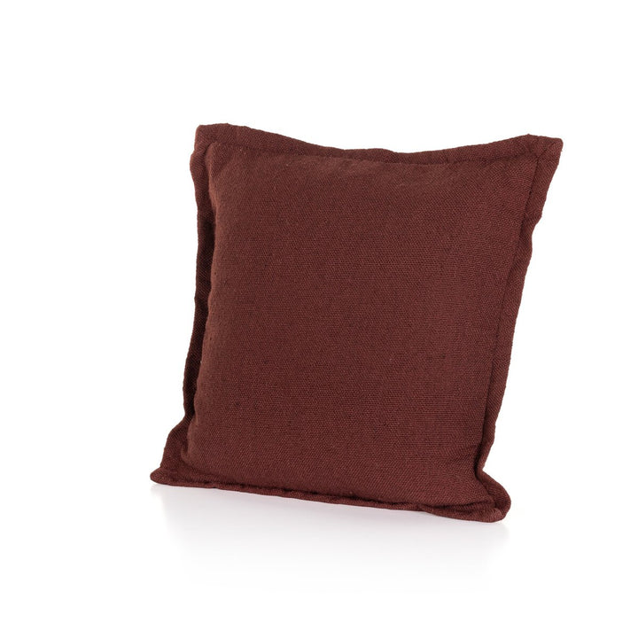 Sierra Outdoor Pillow - Dark Ruby Faux Linen - Cover Only