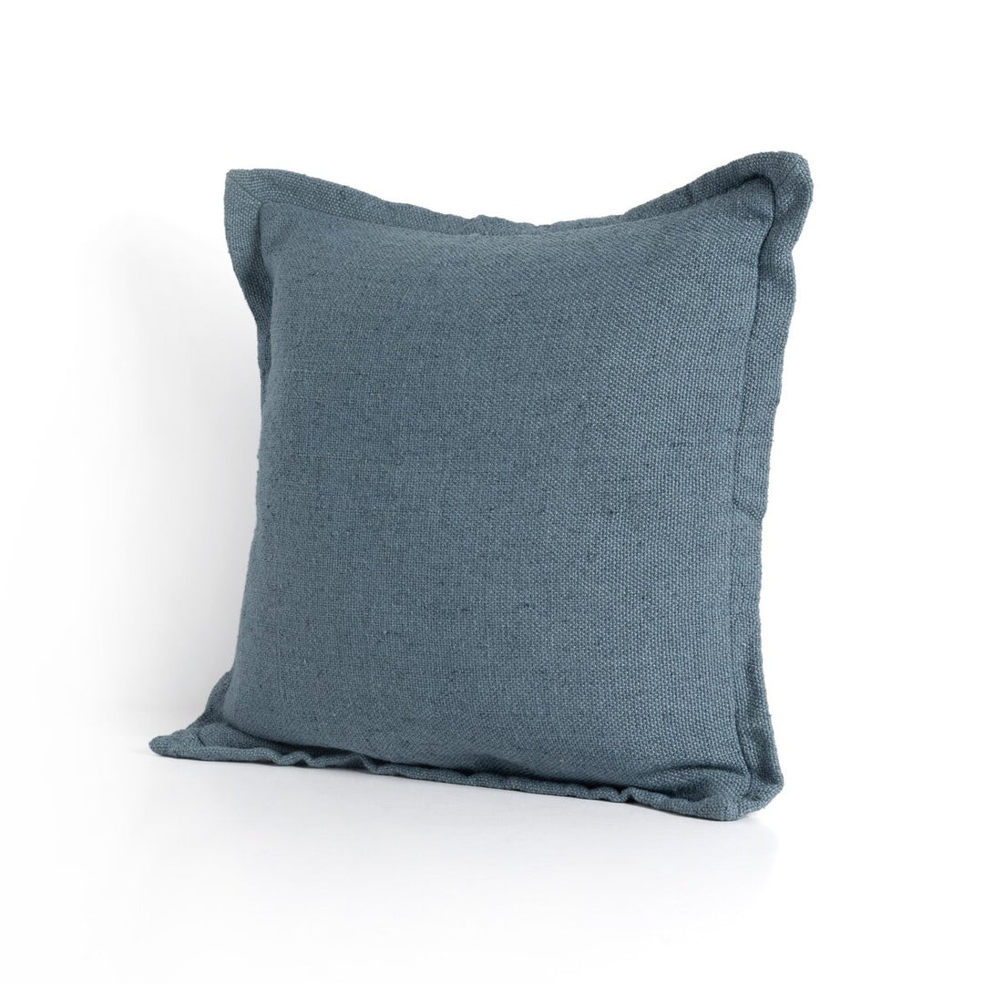 Sierra Outdoor Pillow - Lake Blue Faux Linen - Cover Only