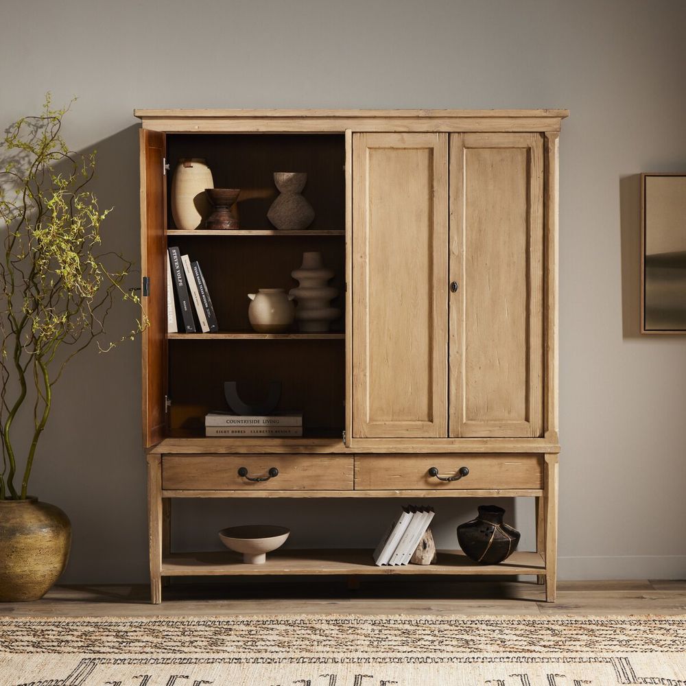 Cabinets & Curios Berkeley Wide Cabinet - Aged Light Pine