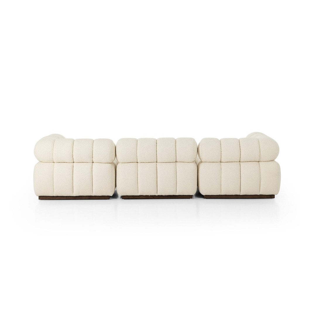 Fairbanks Indoor 3-Piece Sectional - Durham Cream - with Ottoman