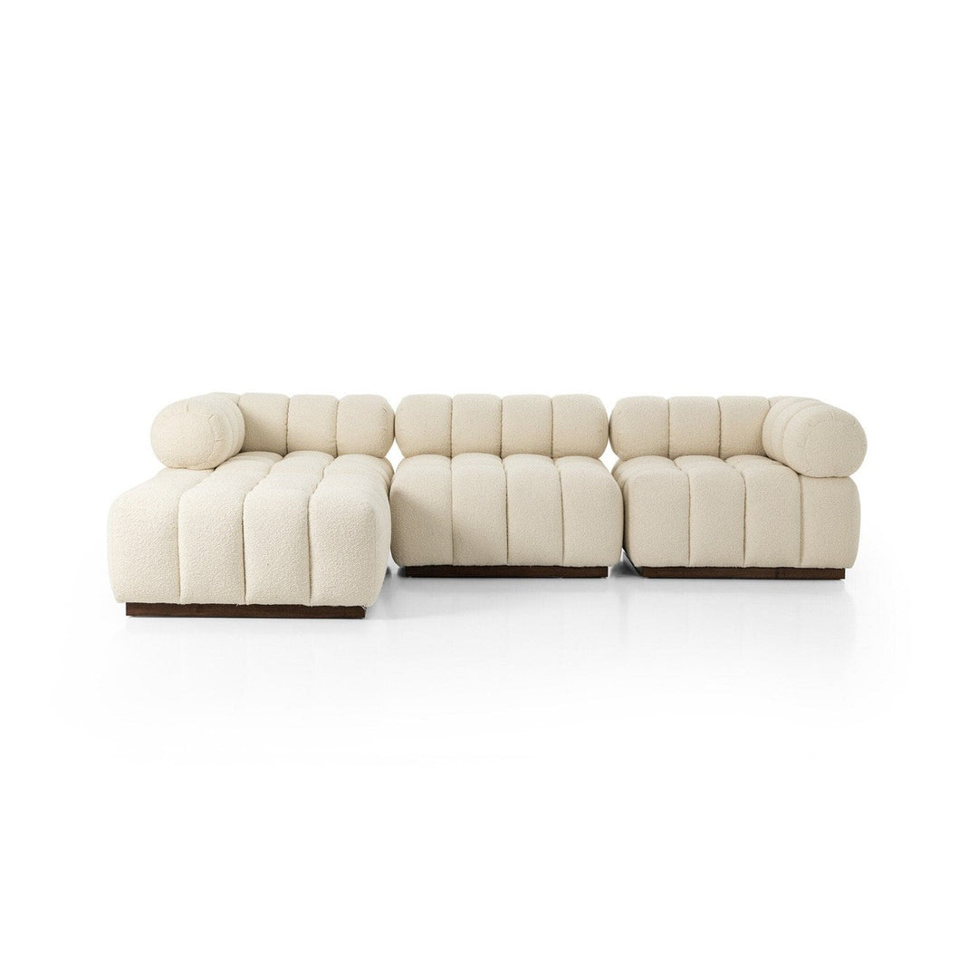 Fairbanks Indoor 3-Piece Sectional - Durham Cream - with Ottoman