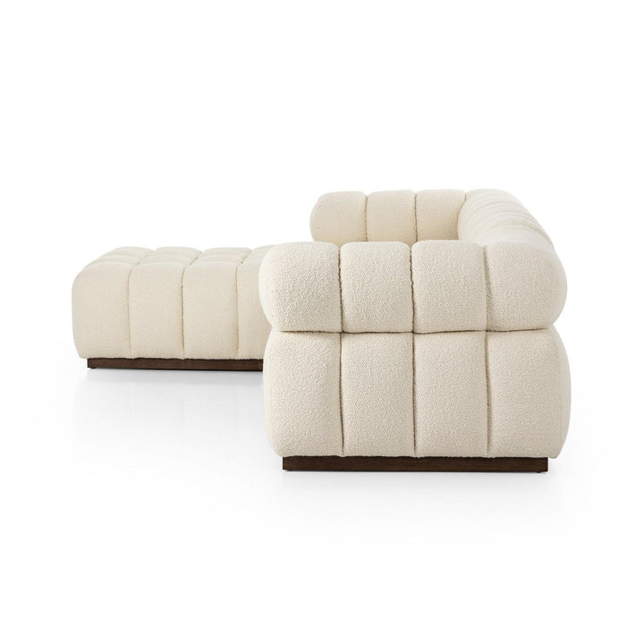 Fairbanks Indoor 3-Piece Sectional - Durham Cream - with Ottoman