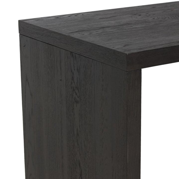 Simon L-Shaped Desk - Worn Black Oak Veneer