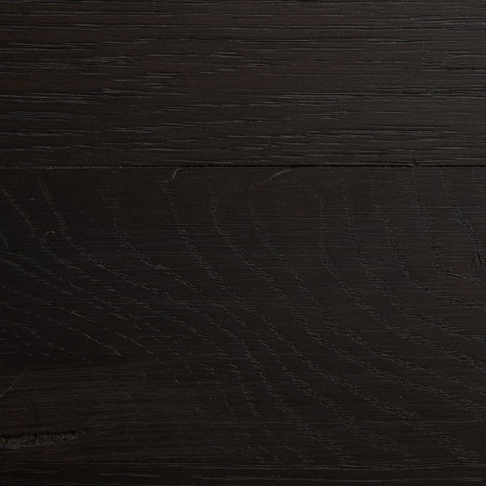 Simon L-Shaped Desk - Worn Black Oak Veneer