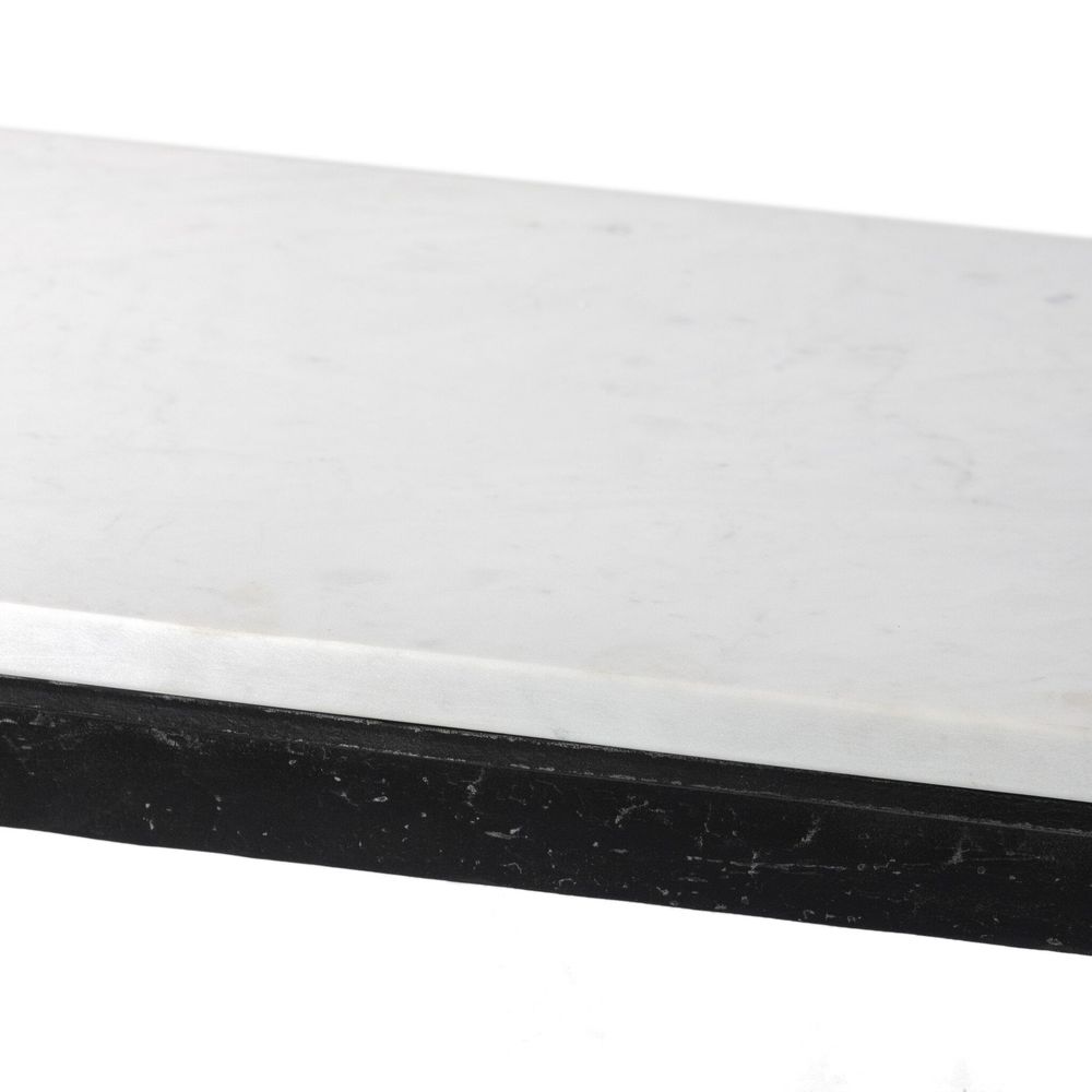 Hammered Iron Console Table - White Marble