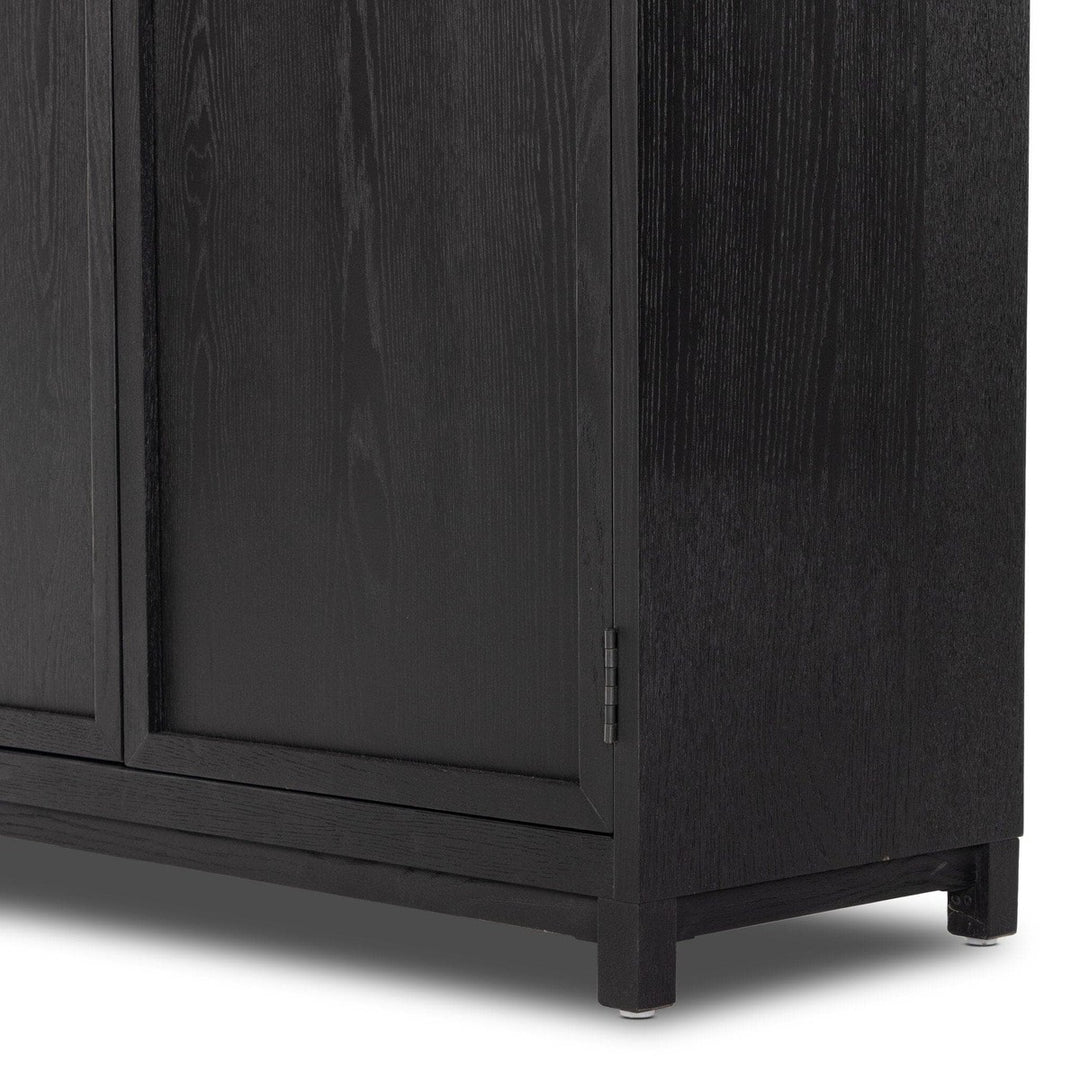 Emerson Panel and Glass Door Double Cabinet - Drifted Matte Black