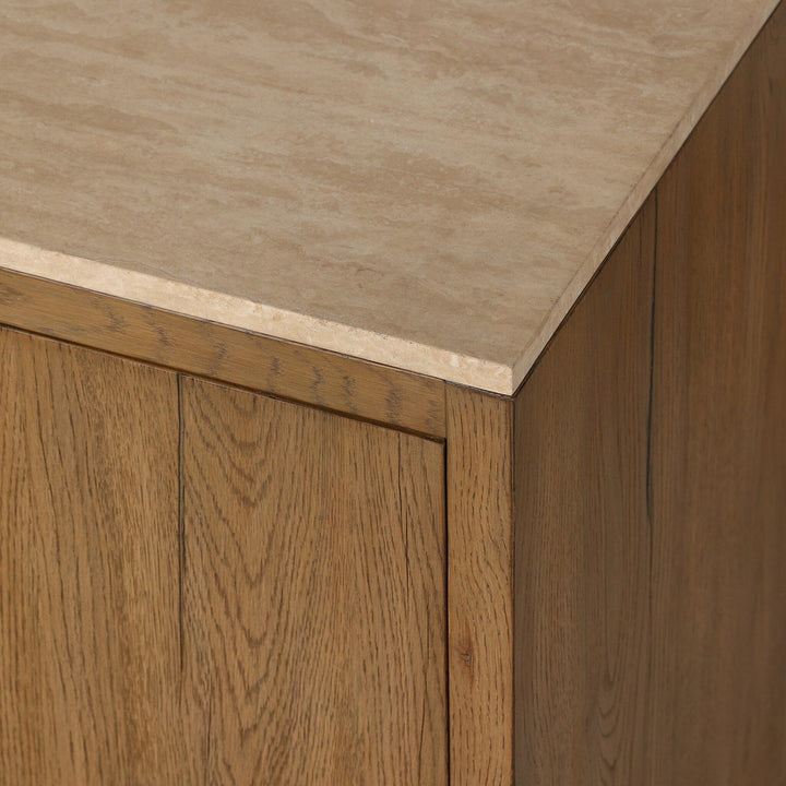 Colby Sideboard - Rubbed Light Oak - Light Brown, Beige