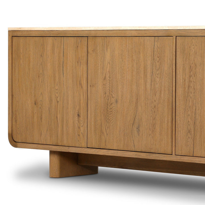 Colby Sideboard - Rubbed Light Oak - Light Brown, Beige