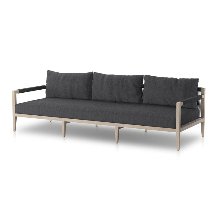 Weston Outdoor Sofa, Weathered Grey - FIQA Boucle Slate