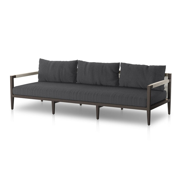 Pinewood Outdoor Sofa, Bronze - 93" - Fiqa Boucle Slate