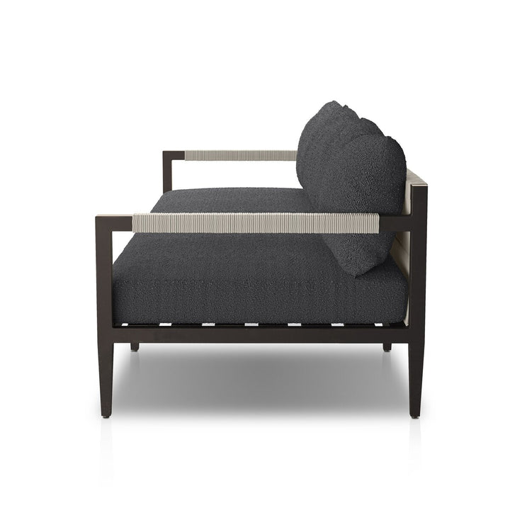 Pinewood Outdoor Sofa, Bronze - 93" - Fiqa Boucle Slate