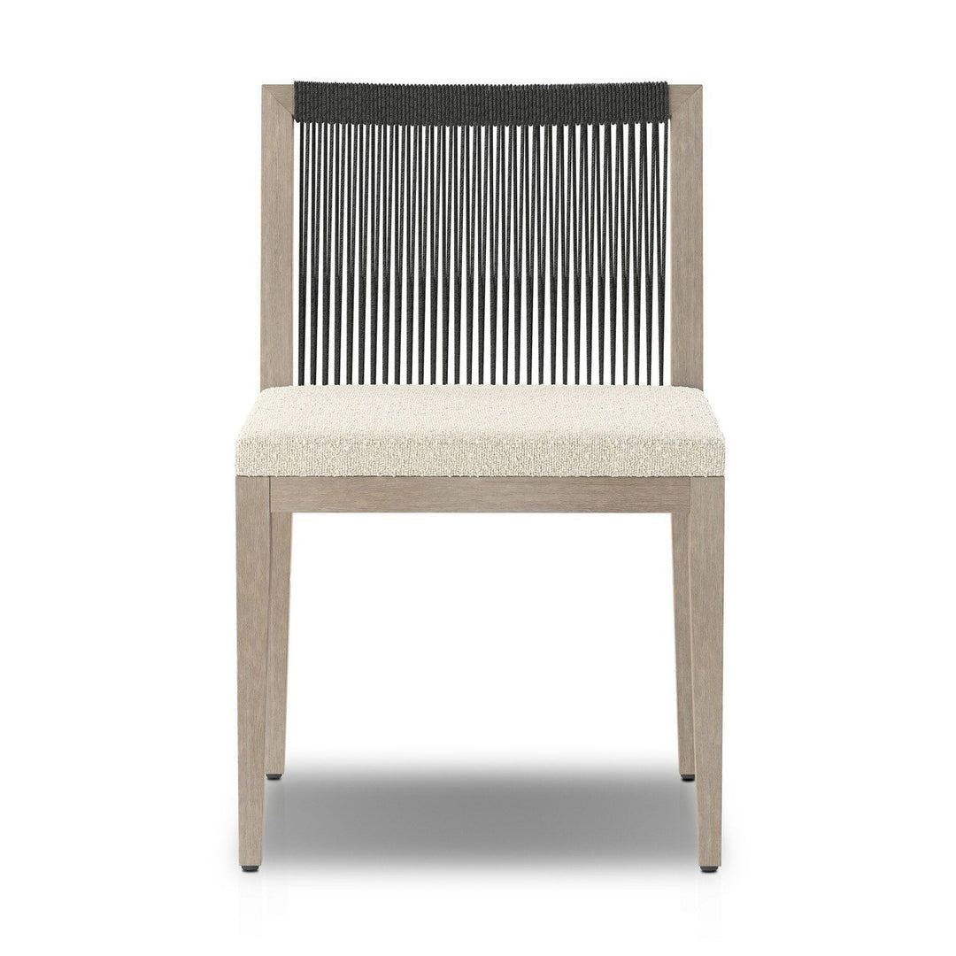 Everly Outdoor Dining Chair, Weathered Grey - FIQA Boucle Cream