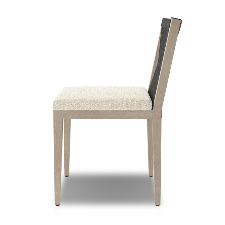 Everly Outdoor Dining Chair, Weathered Grey - FIQA Boucle Cream