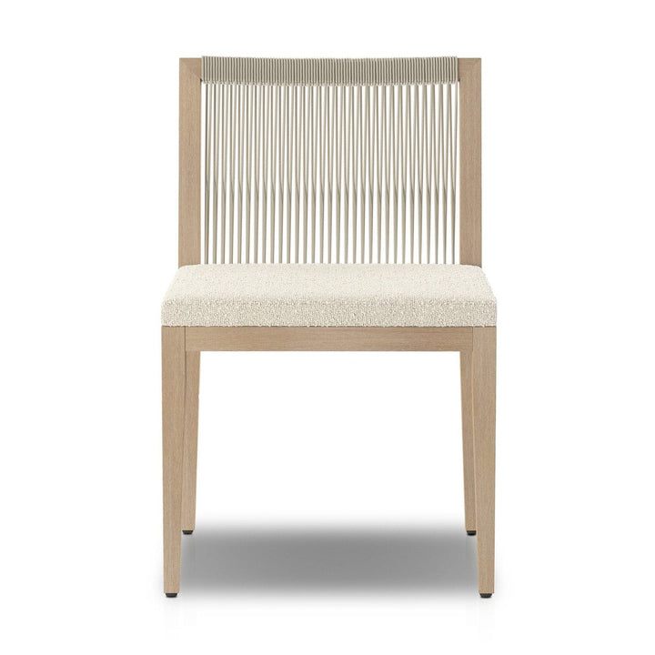 Everly Outdoor Dining Chair, Washed Brown - FIQA Boucle Cream