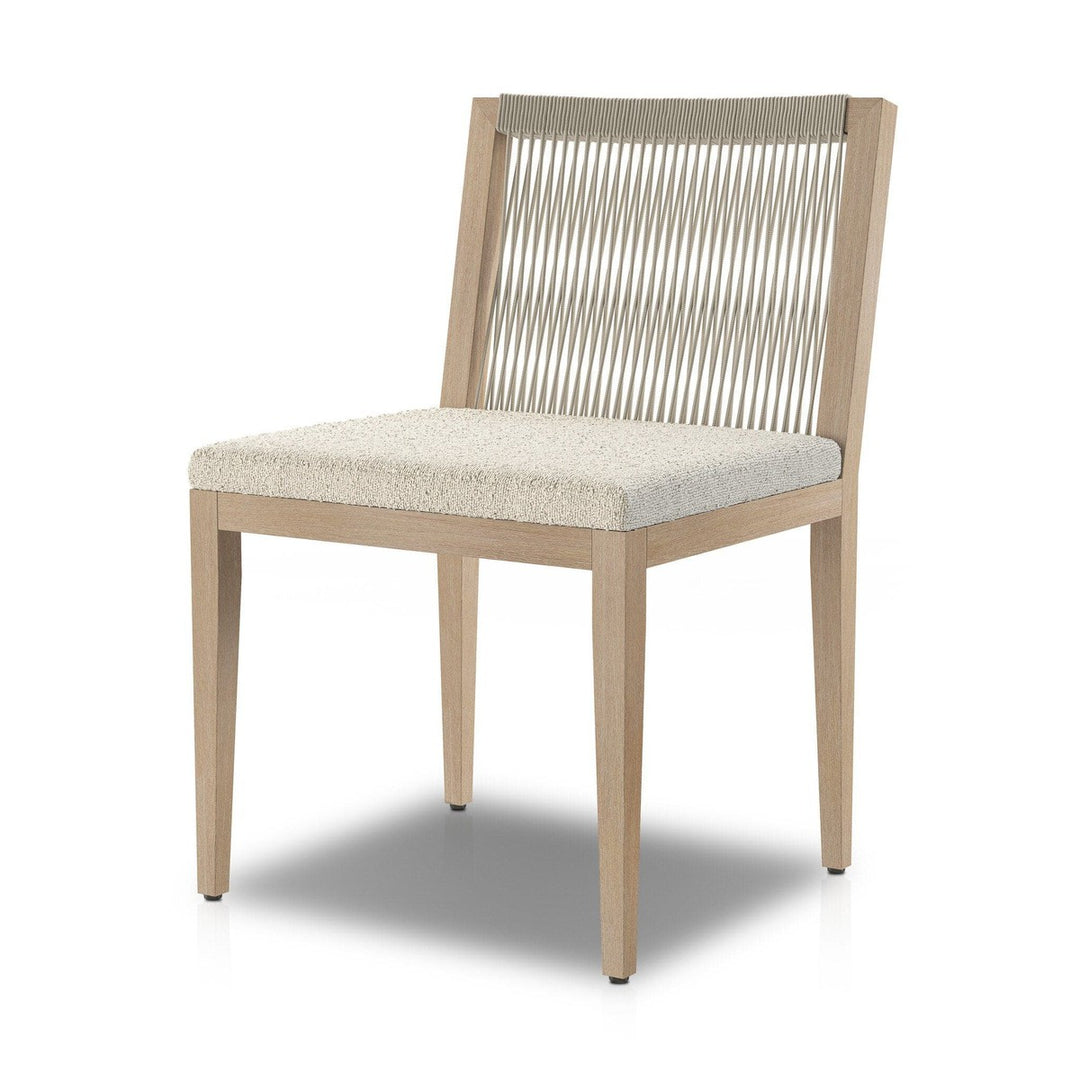 Everly Outdoor Dining Chair, Washed Brown - FIQA Boucle Cream