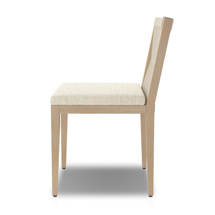 Everly Outdoor Dining Chair, Washed Brown - FIQA Boucle Cream